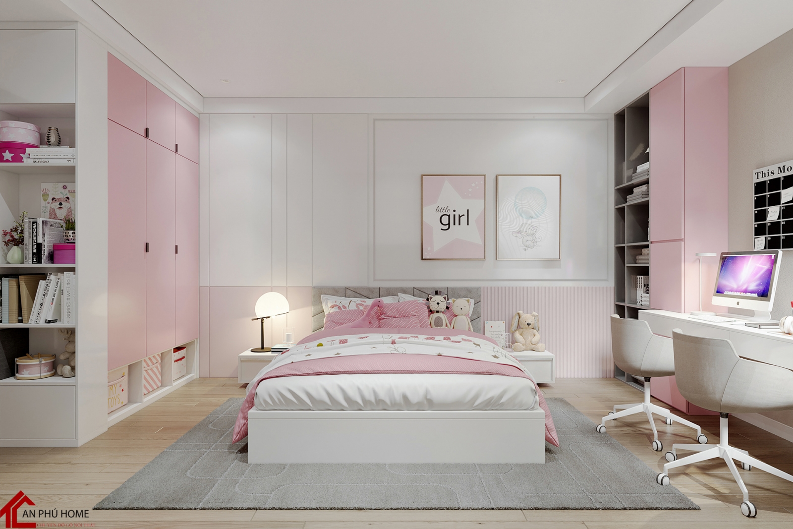 thiết kế phòng ngủ đẹp cho bé gái